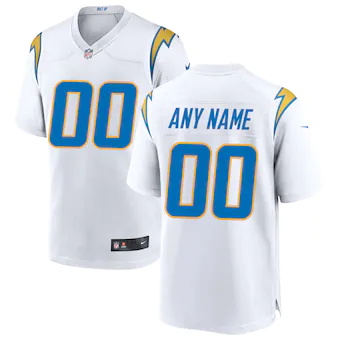 mens nike white los angeles chargers custom game jersey